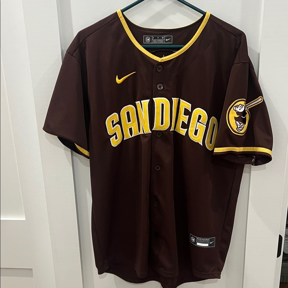 Nike Brown and Yellow San Diego Tatis Jr Jersey